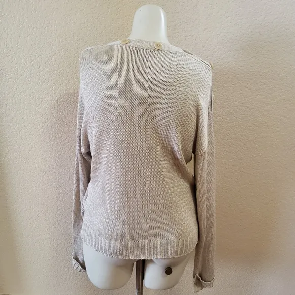 NWT Joie Gadelle Boatneck Off Shoulder Pullover Slouchy Sweater S Beige