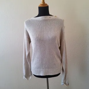 NWT Joie Gadelle Boatneck Off Shoulder Pullover Slouchy Sweater S Beige