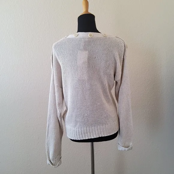 NWT Joie Gadelle Boatneck Off Shoulder Pullover Slouchy Sweater S Beige