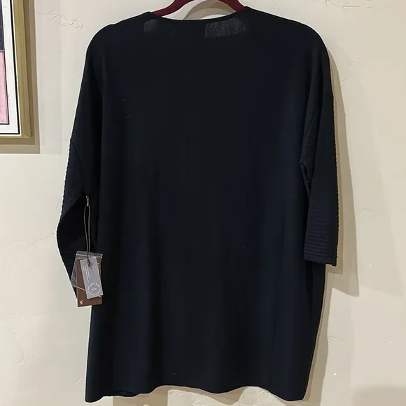 NWT Kerisma Raven slouchy knit sweater pocket V neck Black MSRP$87
