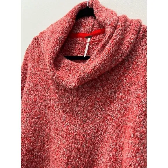 NWT Size L Free People Bff Cowl Neck Sweater - Orange MSRP $98