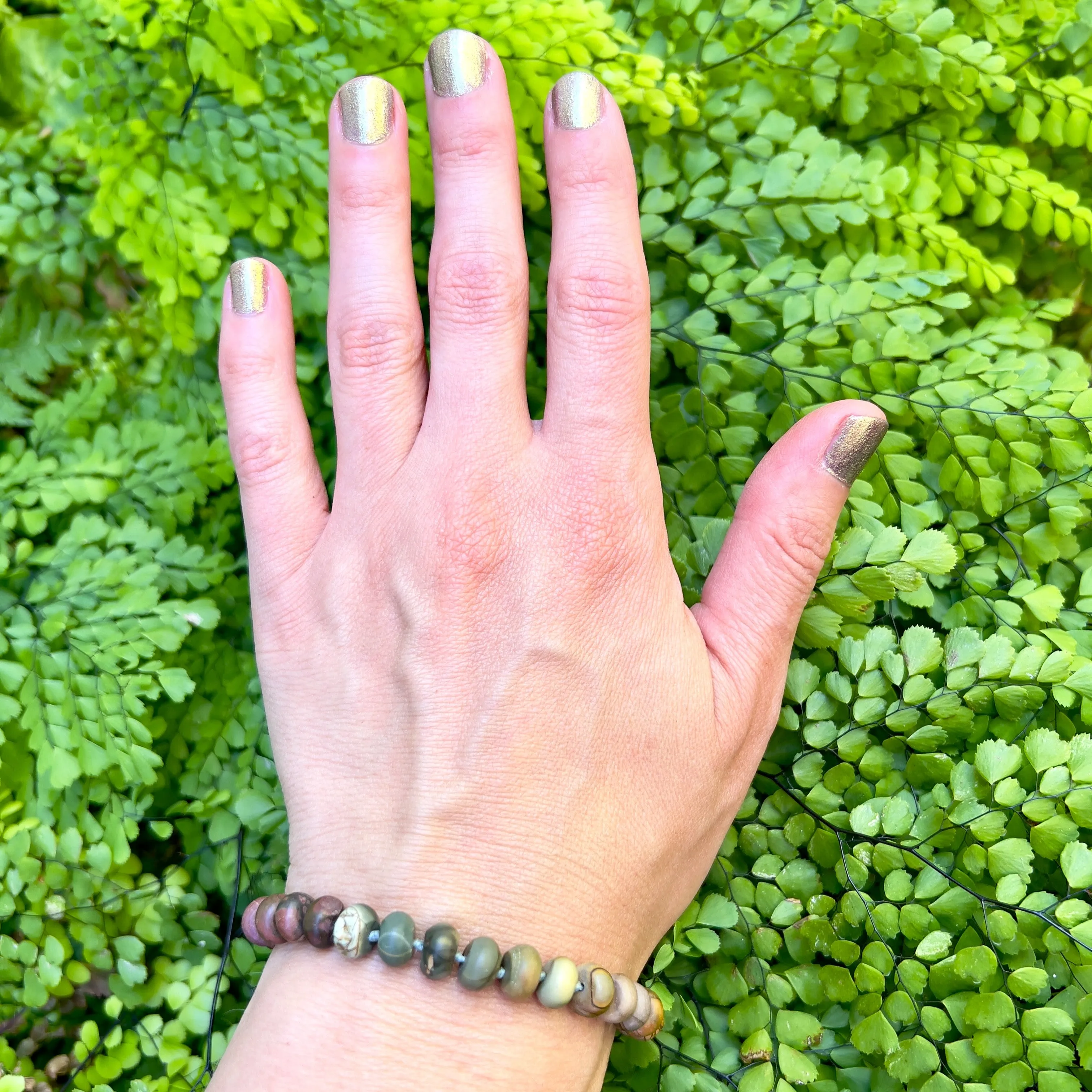 Ombre Mushroom Jasper Adjustable Bracelet