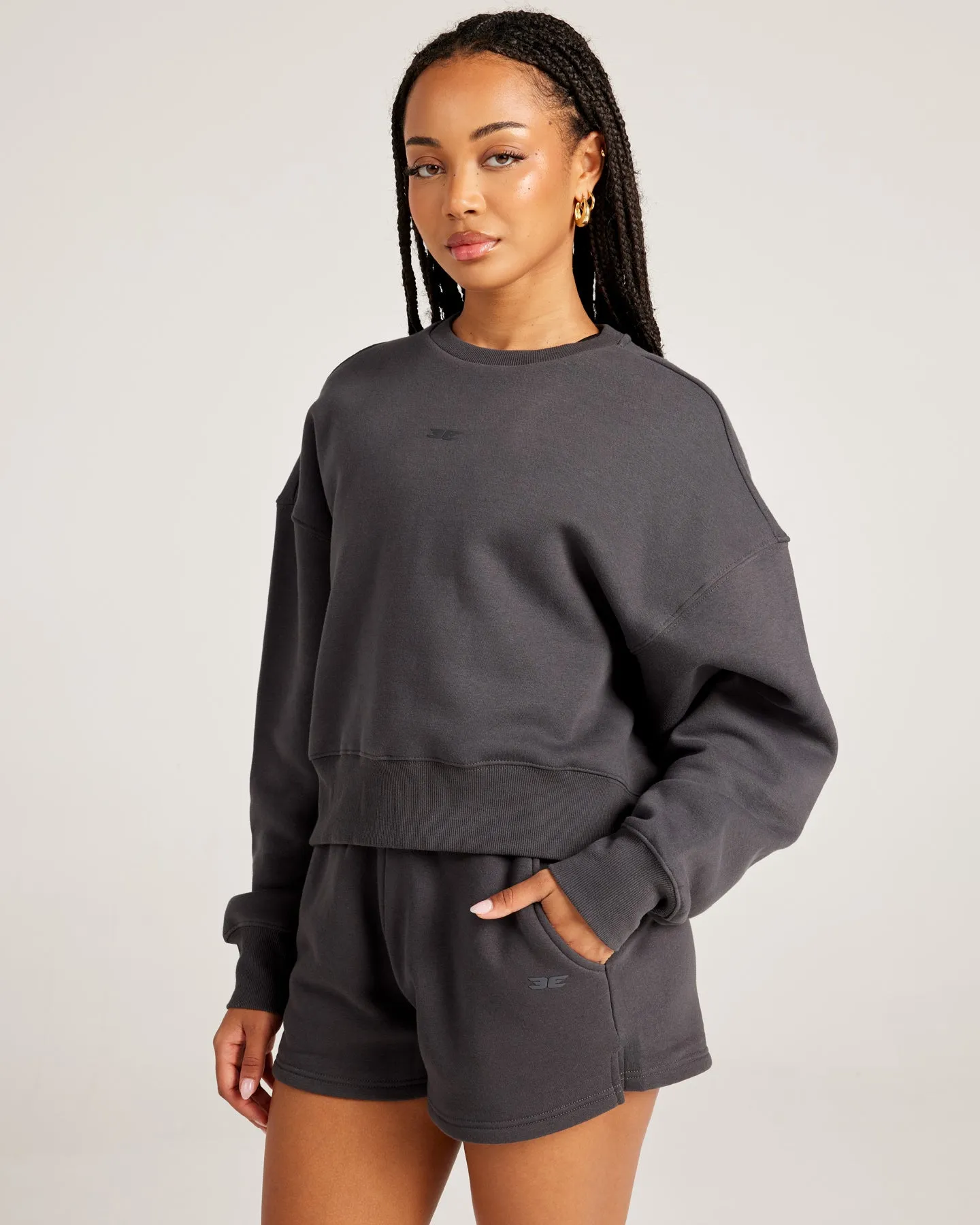 Omni Relaxed Crewneck - Charcoal