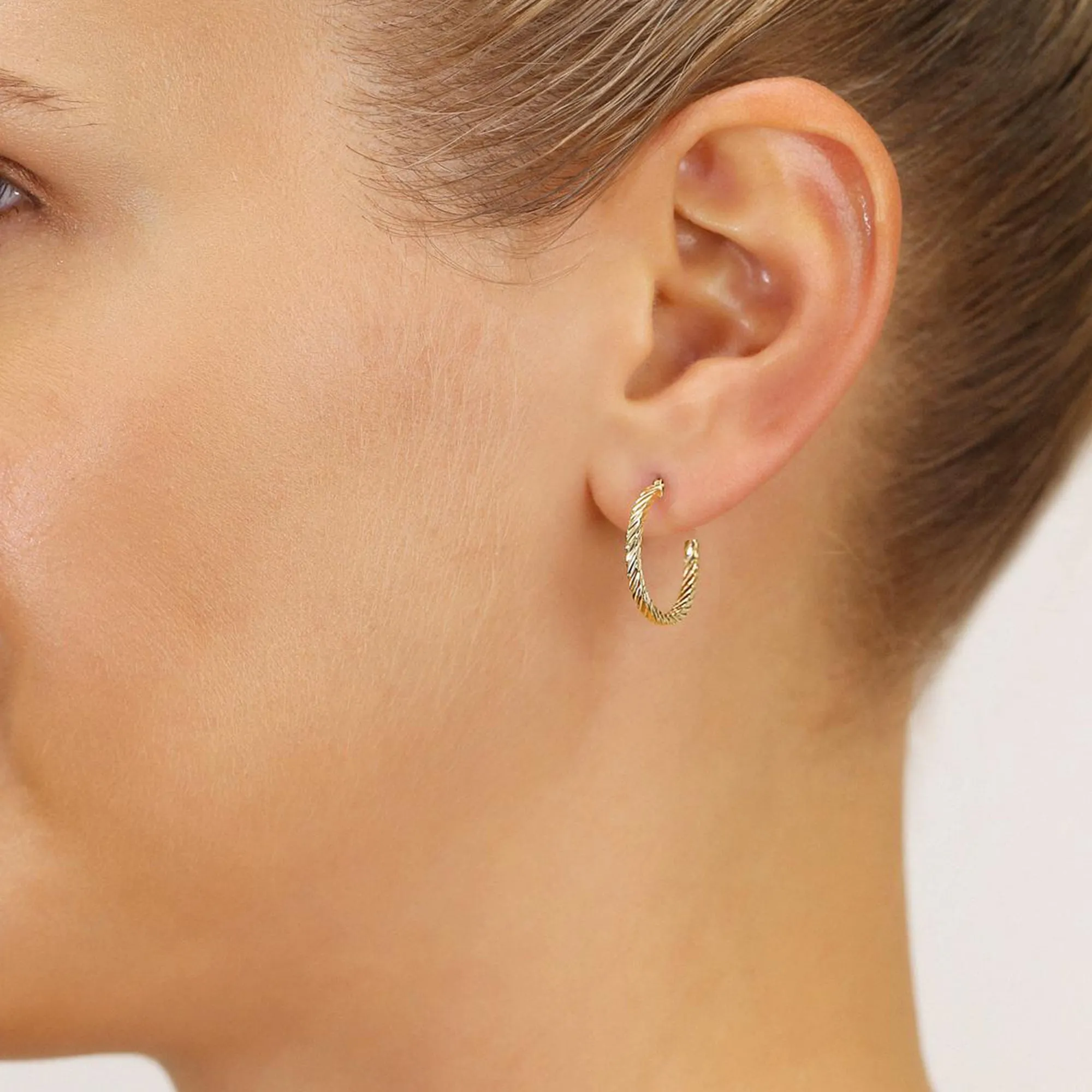 Open Twisted Rope Round Hoop Earrings