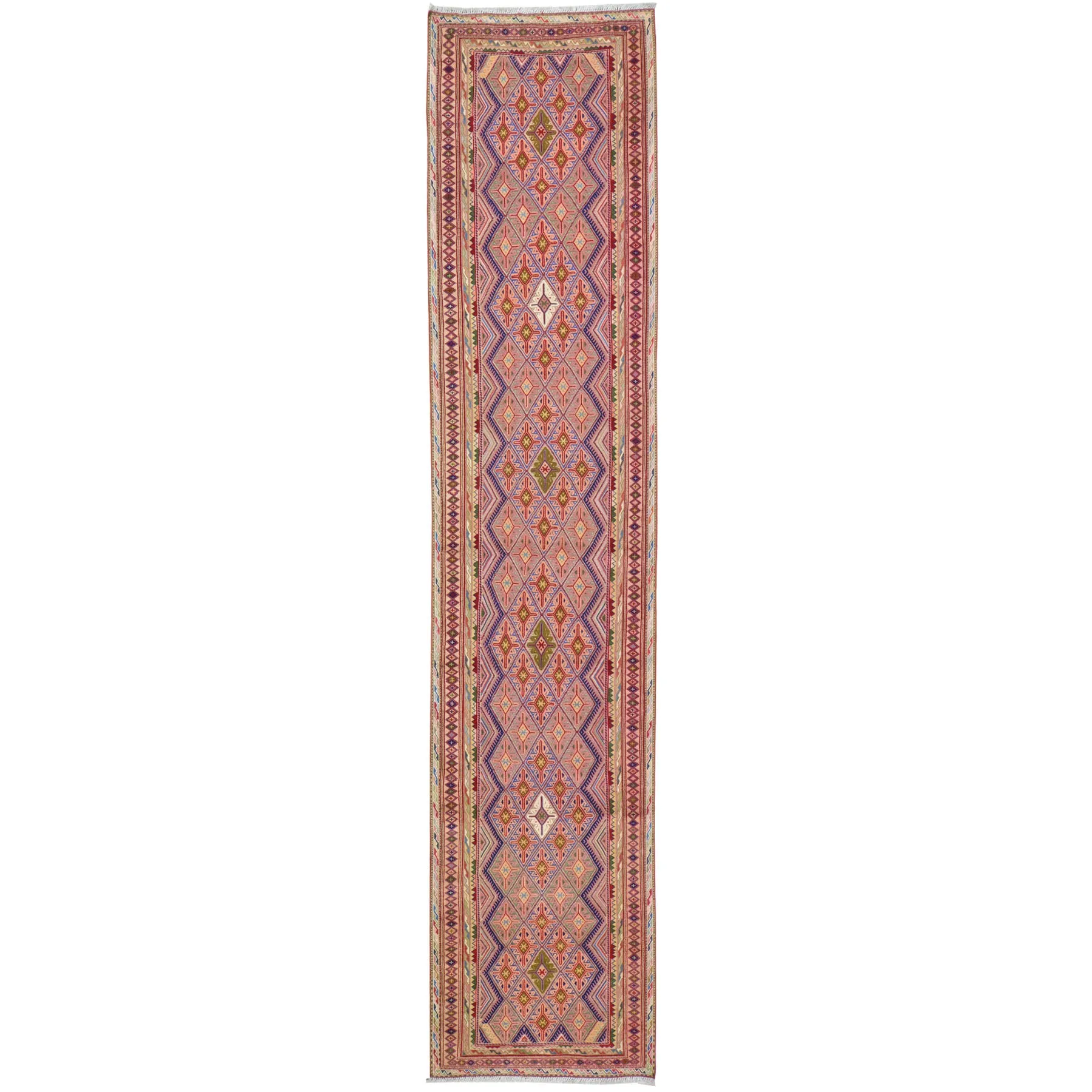 Oriental Multi-Weave Tribal Sumak Handmade 100% Wool Rug (Size 2.4 X 10.8) Cwral-8787