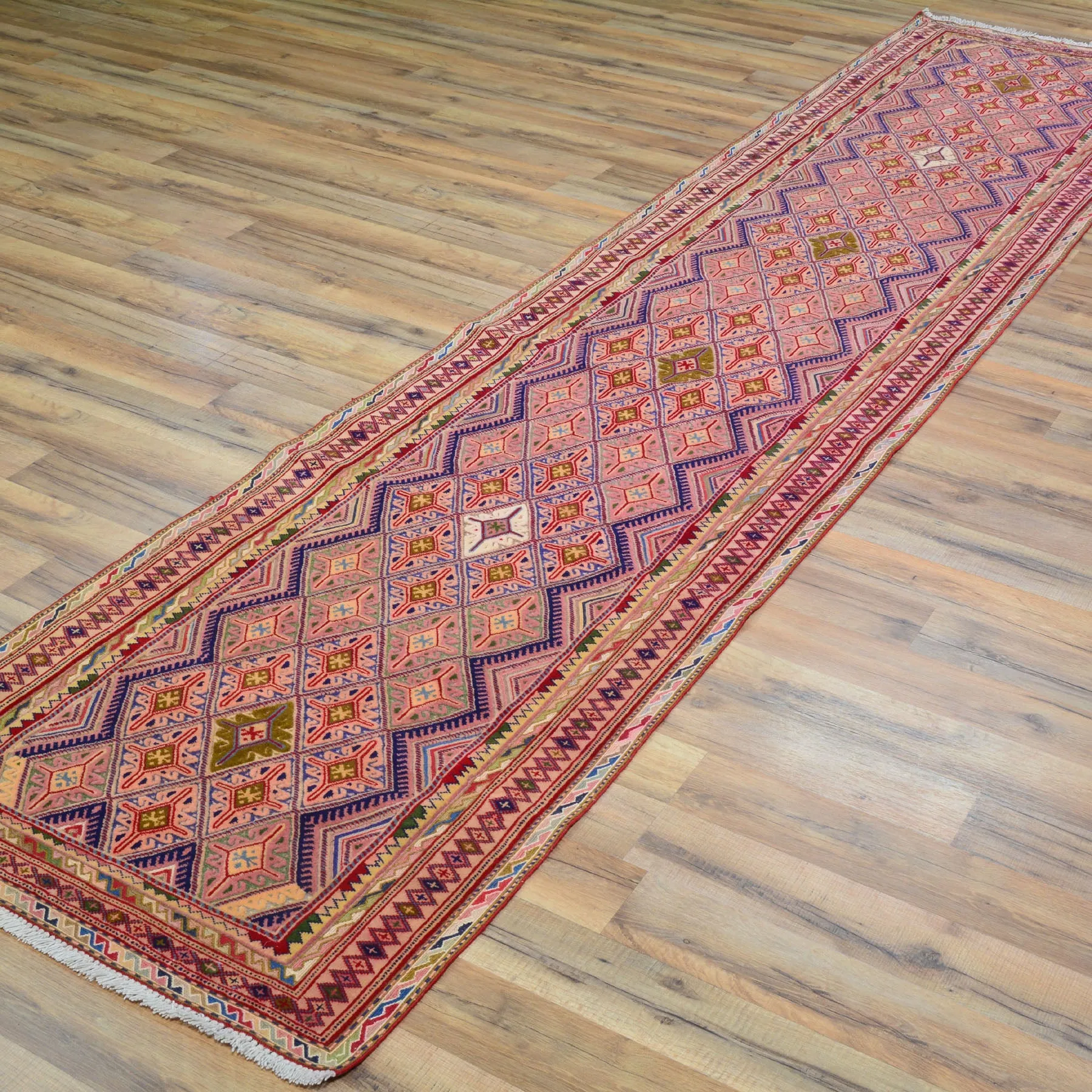 Oriental Multi-Weave Tribal Sumak Handmade 100% Wool Rug (Size 2.4 X 10.8) Cwral-8787