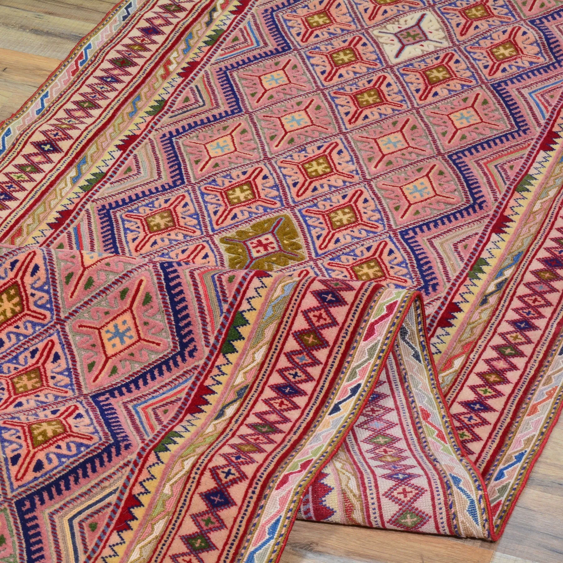 Oriental Multi-Weave Tribal Sumak Handmade 100% Wool Rug (Size 2.4 X 10.8) Cwral-8787