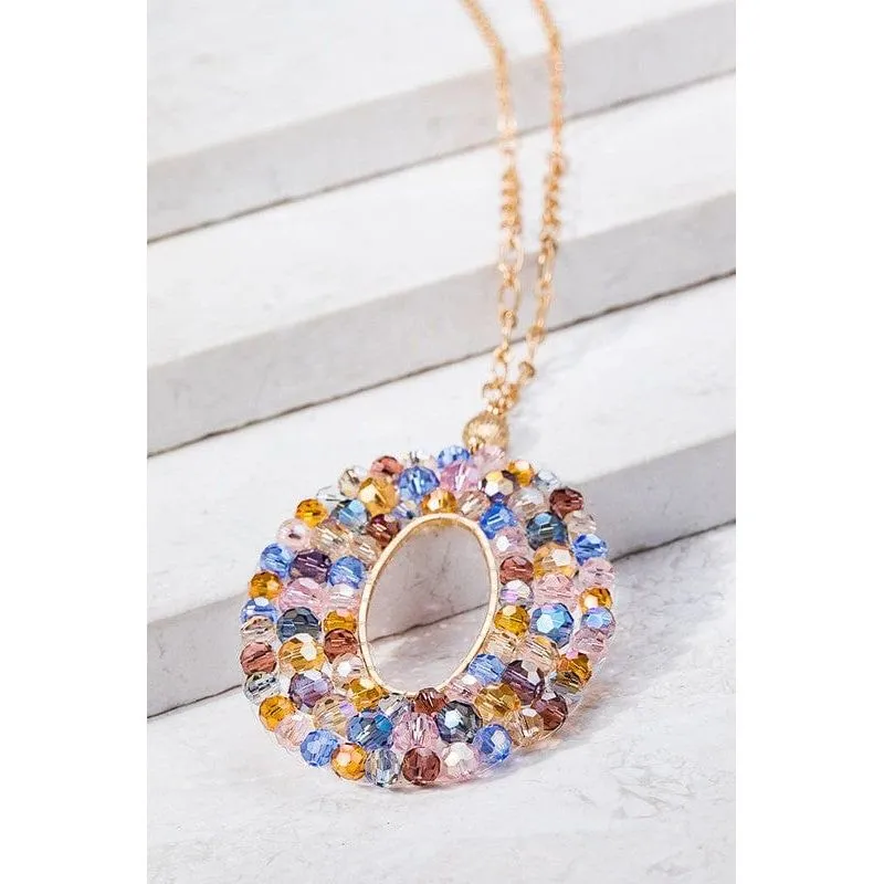 Oval and Glass Bead Necklace