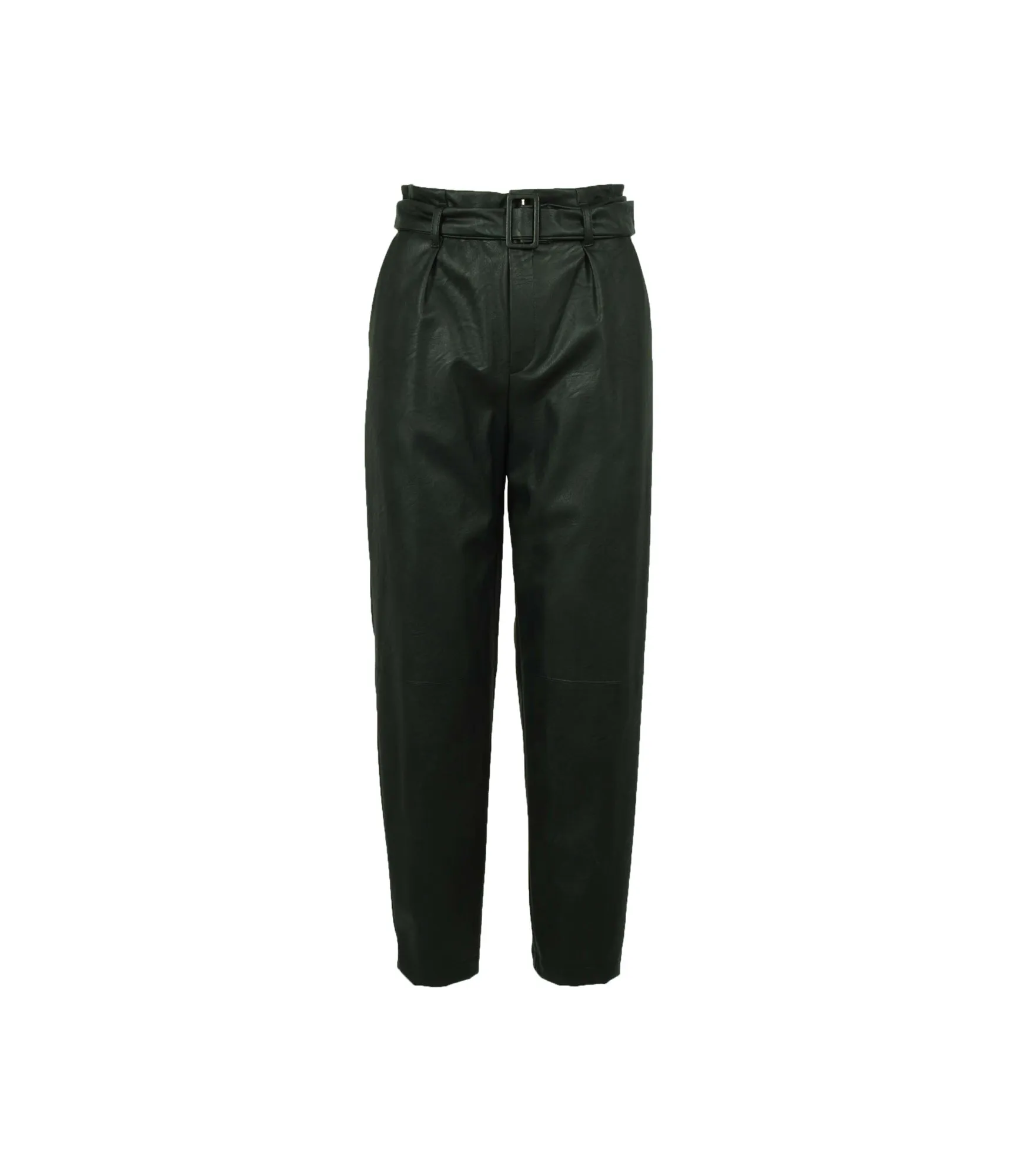 Pantalone Slouchy Ecopelle - Nero