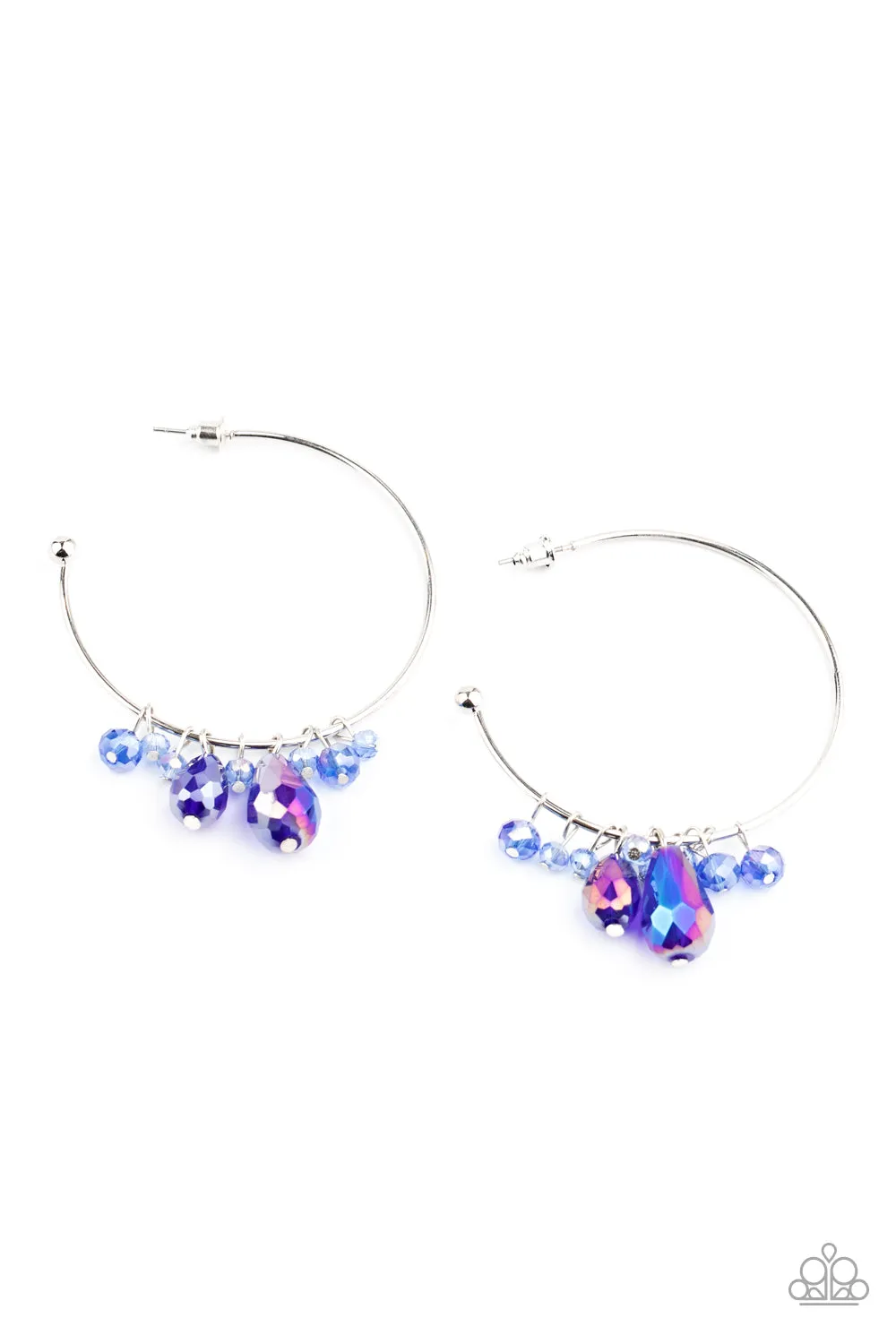 Paparazzi Dazzling Downpour - Blue Earrings