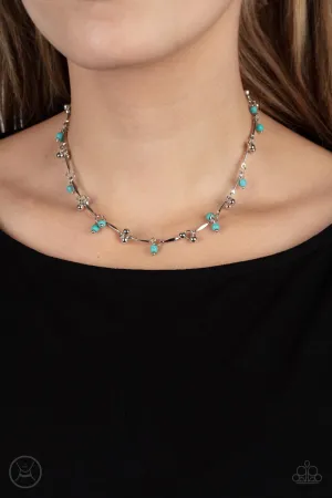 Paparazzi Sahara Social - Blue Choker Necklace