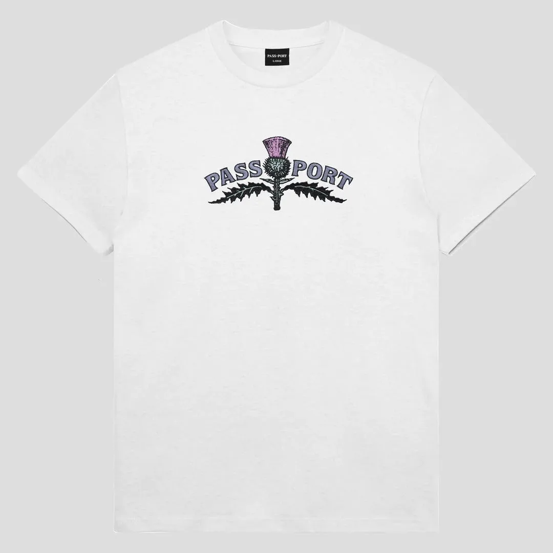 Pass~Port Thistle Embroidery Tee - White