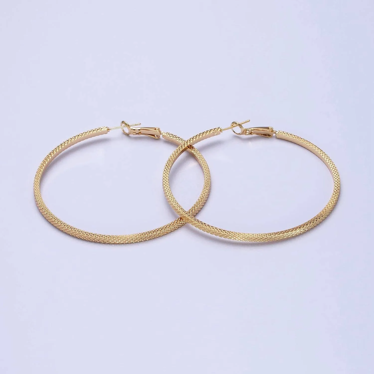 Patterned Hoop Earrings Silver Textured Hoop Earrings