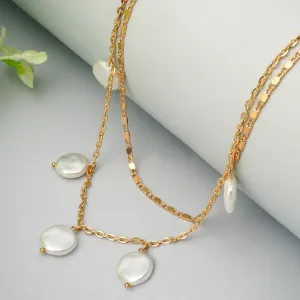 Pearly Stone Layered Necklace