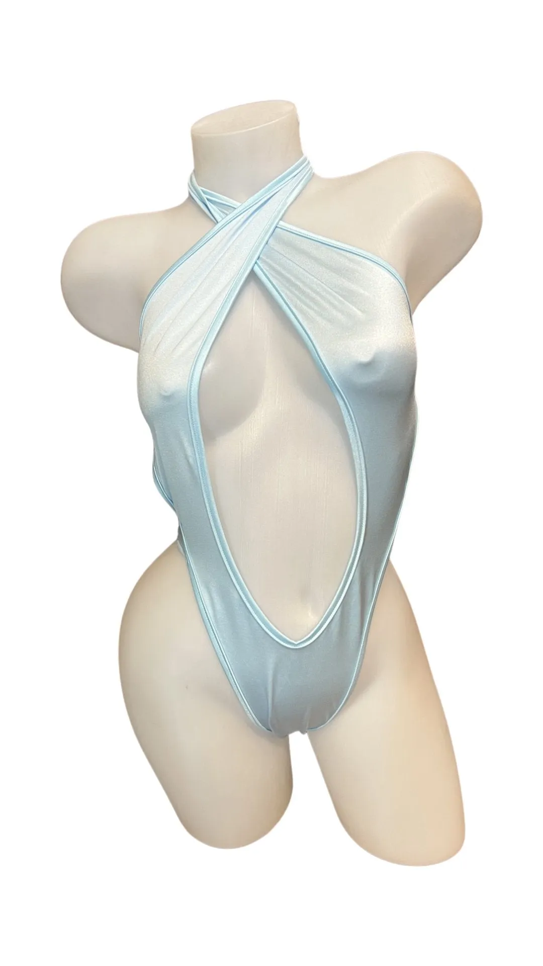 Peephole Bodysuit Baby Blue