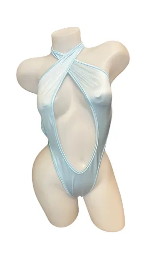 Peephole Bodysuit Baby Blue