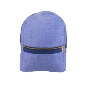 Personalized Chambray Blue Navy Small Backpack