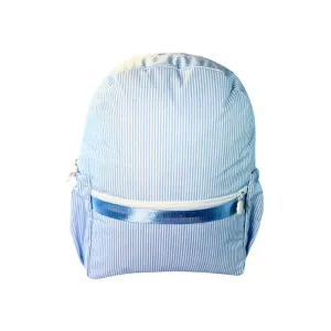 Personalized Glossed Stripe Blue Large Backpack w/Pockets