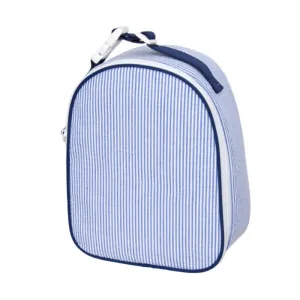 Personalized Seersucker Blue Navy Gumdrop Lunch Box