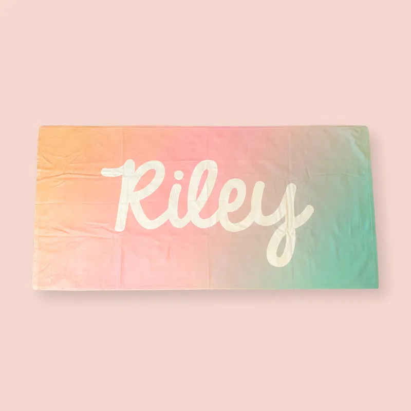 Personalized Towel | Centered Name on Ombre