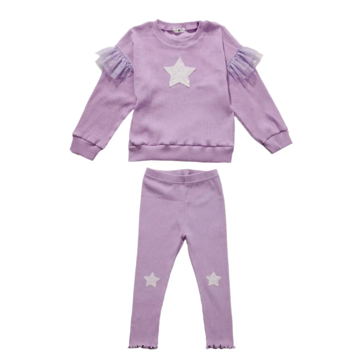 Petite Hailey Star Sweatshirt & Legging Set - Purple
