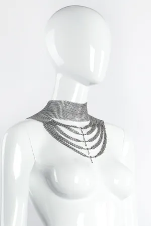 Pewter Mesh Layered Choker Collar