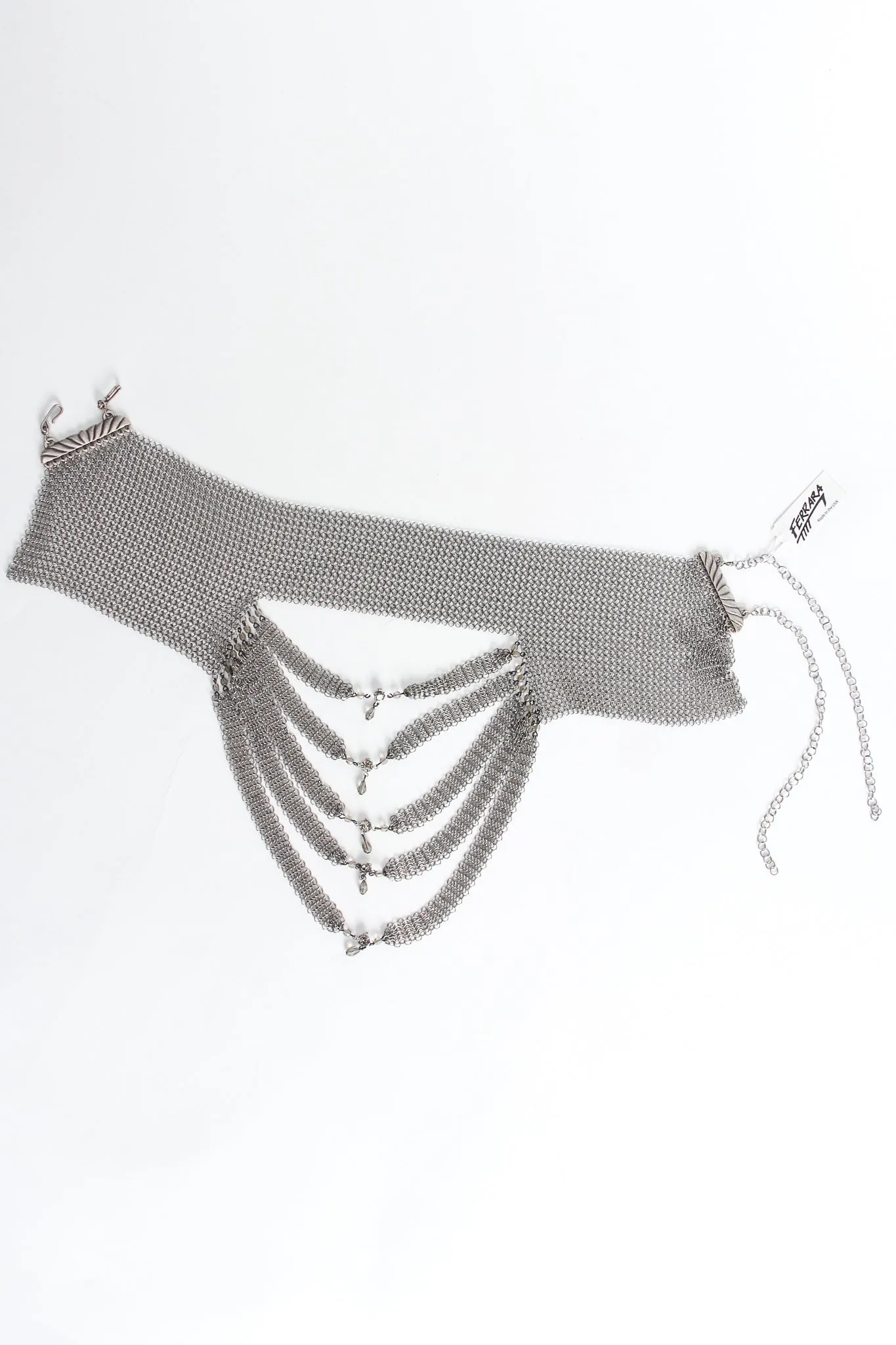 Pewter Mesh Layered Choker Collar