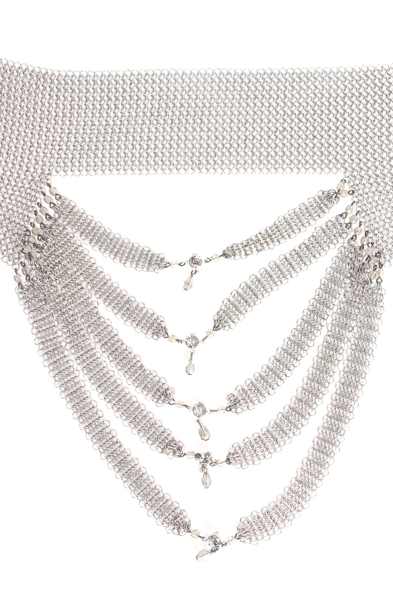 Pewter Mesh Layered Choker Collar