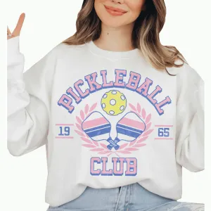 Pickleball Club White Oversized Sweatshirt