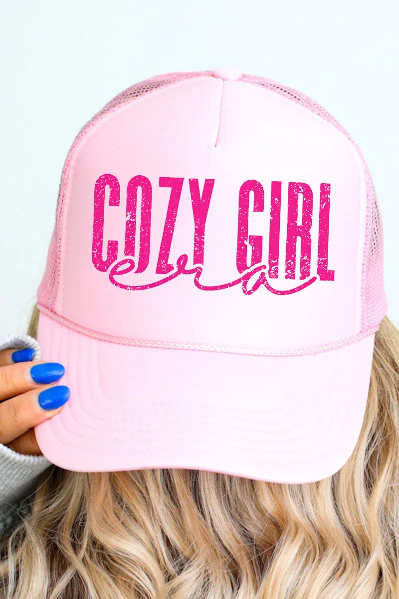 Pink Cozy Girl Era Otto Soft Pink Foam Front Trucker Hat