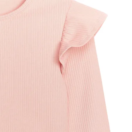 Pink Frill Long Sleeve Top