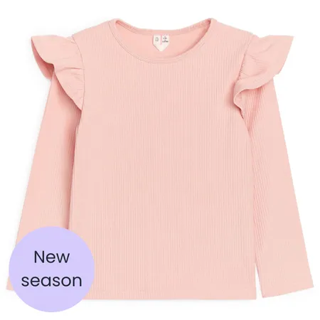 Pink Frill Long Sleeve Top