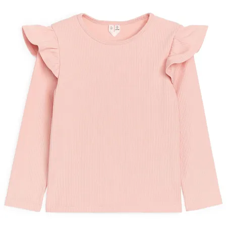 Pink Frill Long Sleeve Top