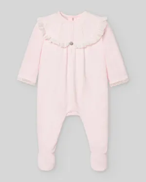 Pink Frilled Jersey Babygrow