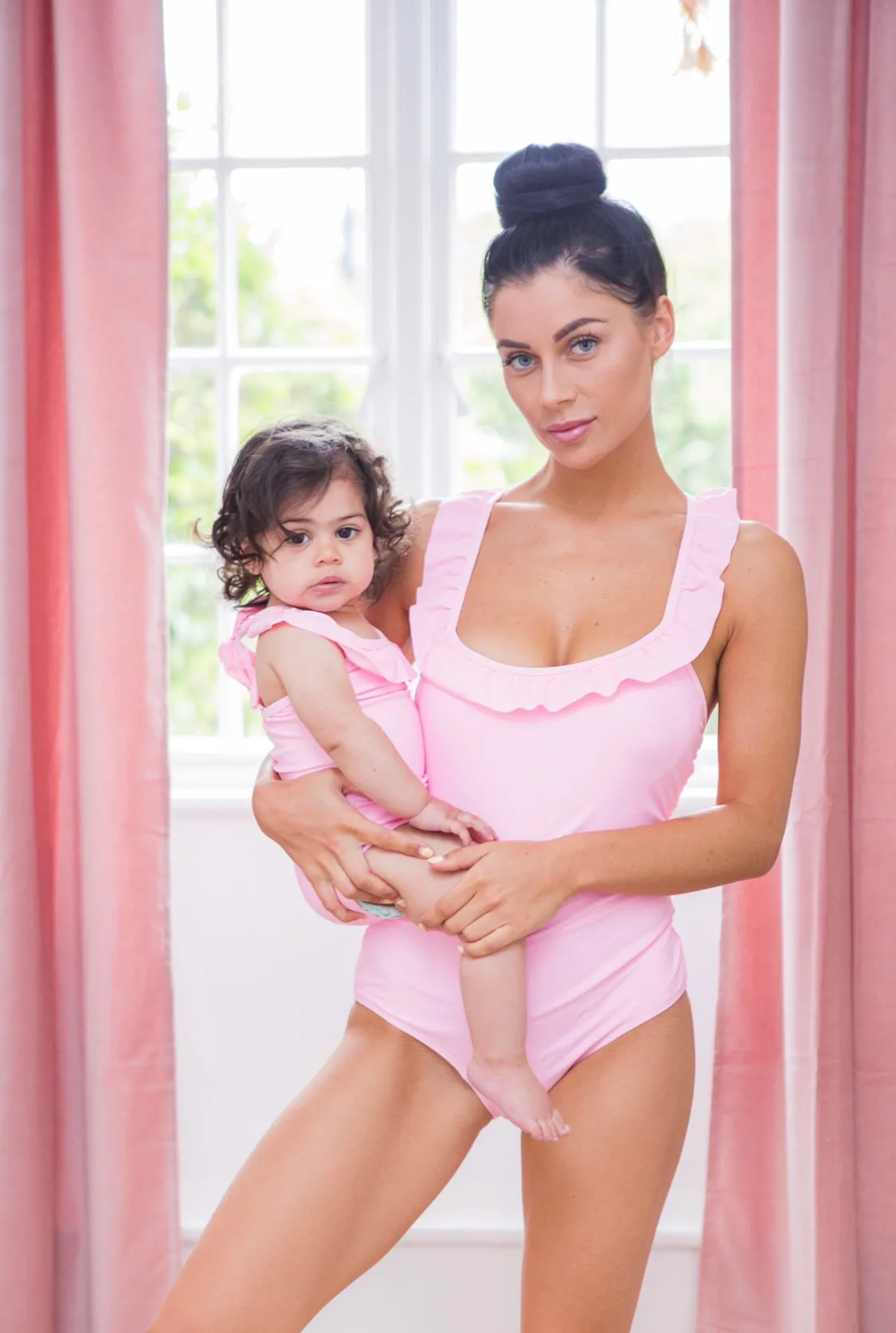 Pink frilled swimsuit - ADULT