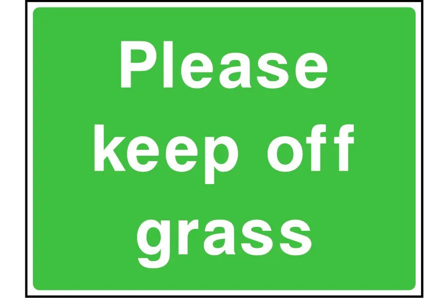 Please keep off grass sign