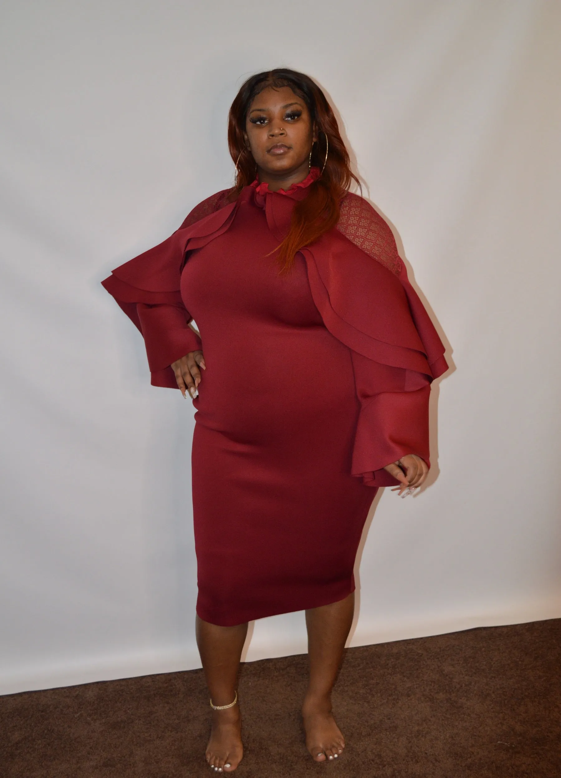 Plus Frilled Dress