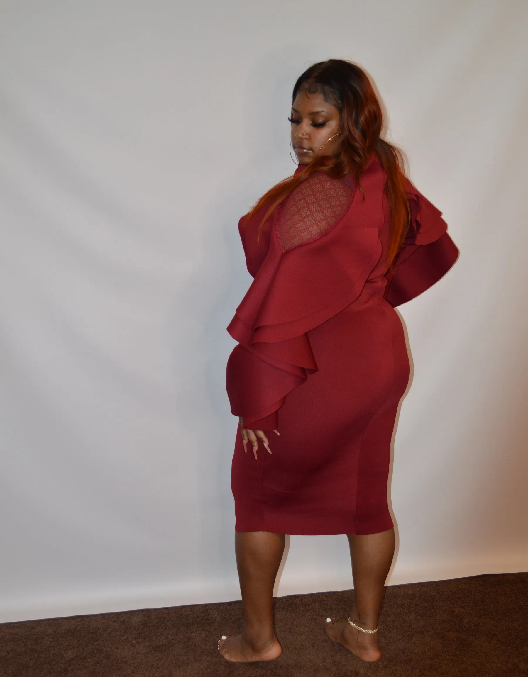 Plus Frilled Dress