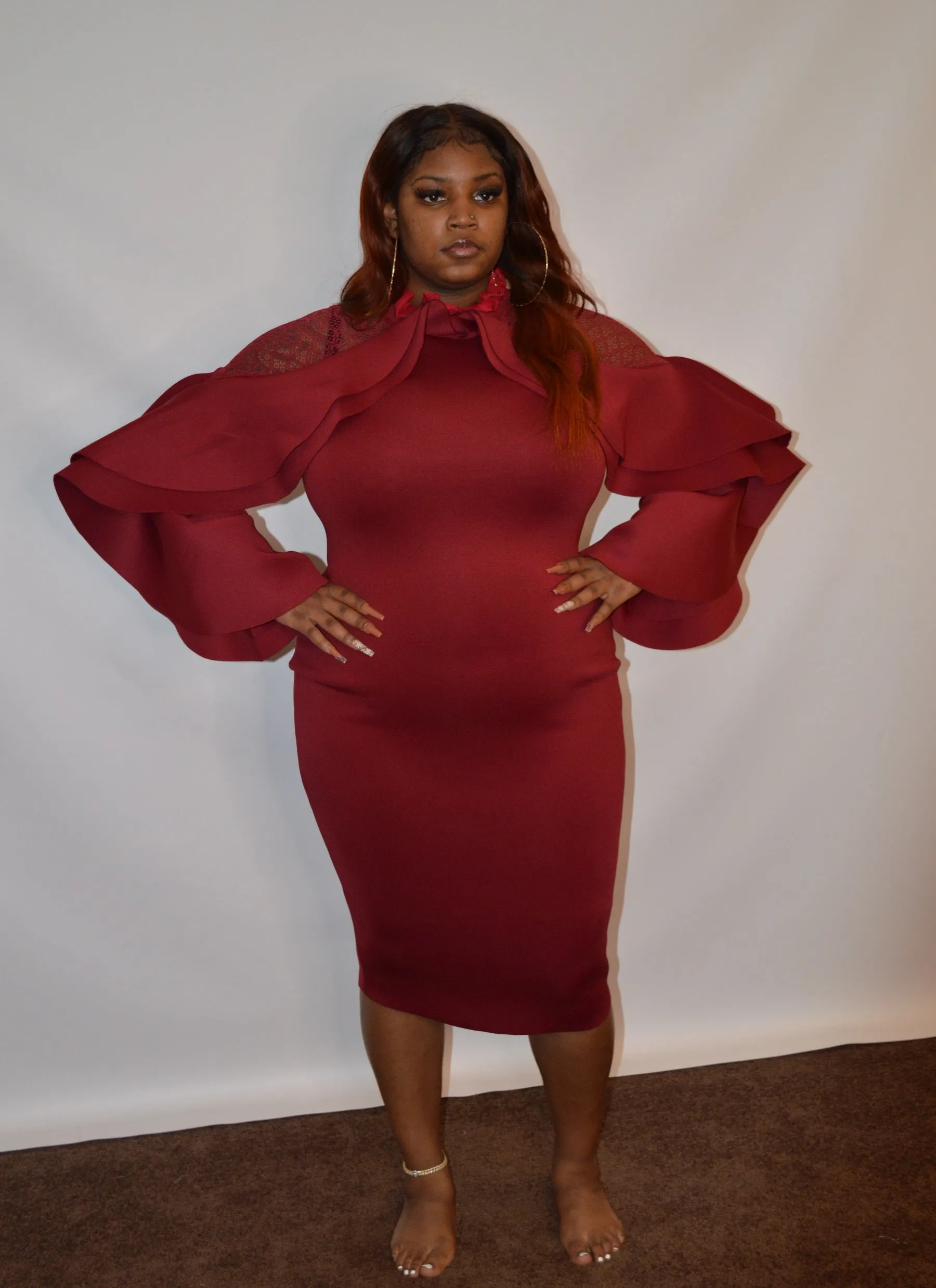 Plus Frilled Dress