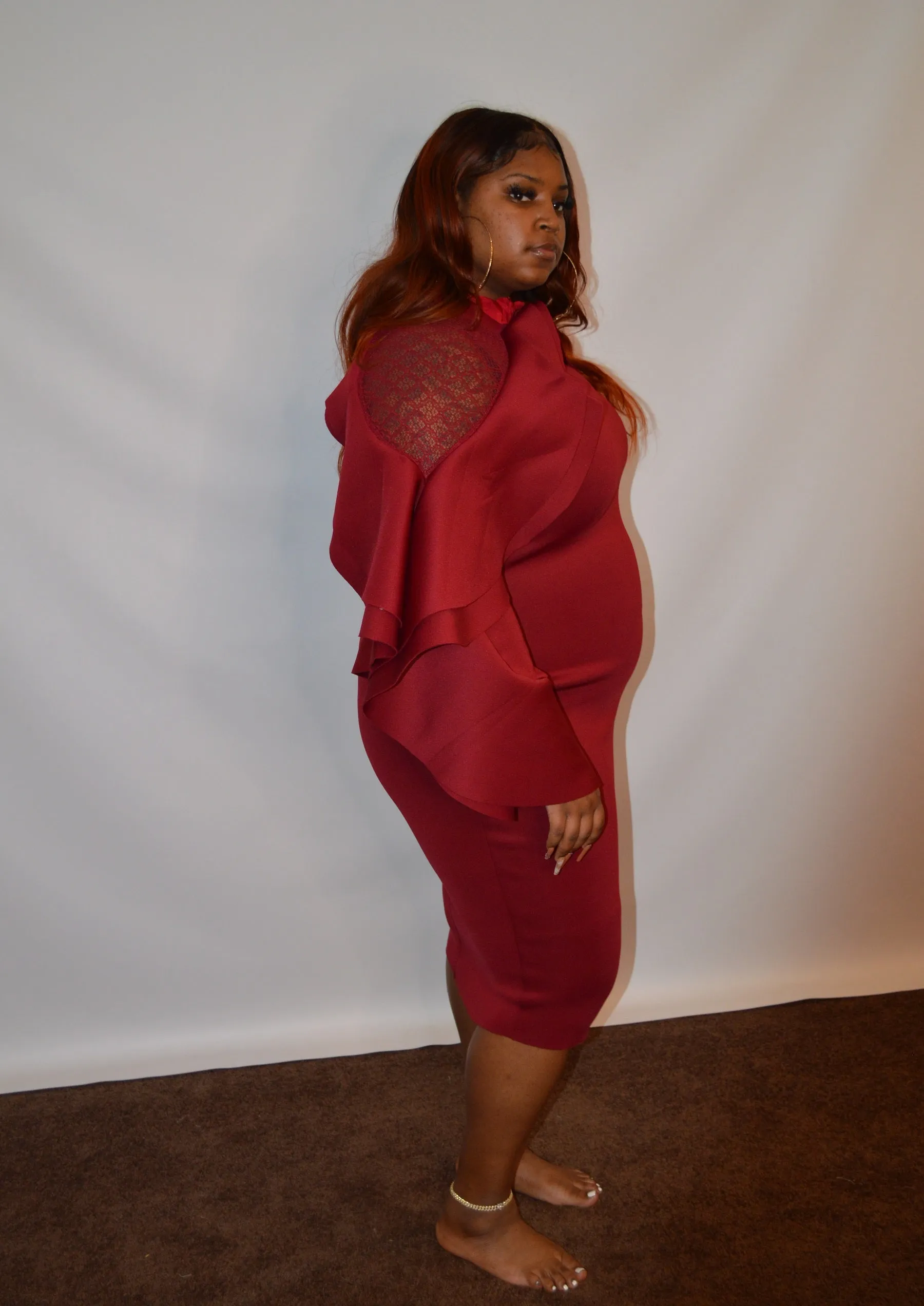 Plus Frilled Dress