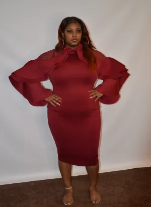 Plus Frilled Dress