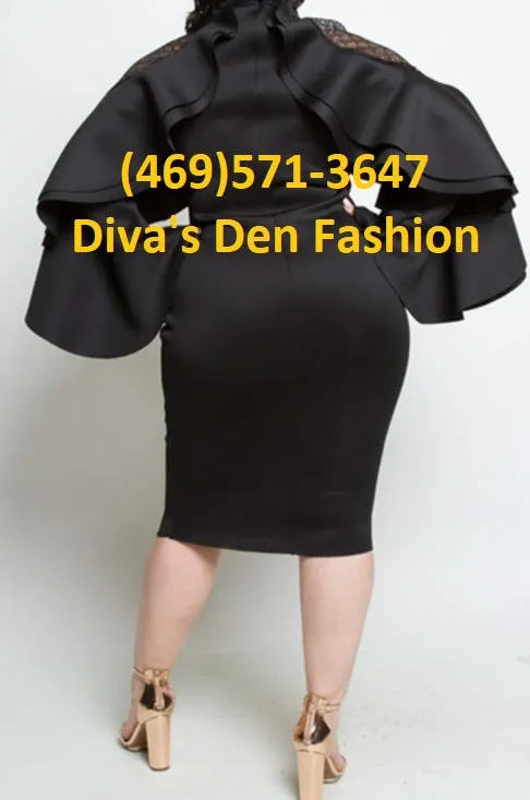Plus Frilled Dress