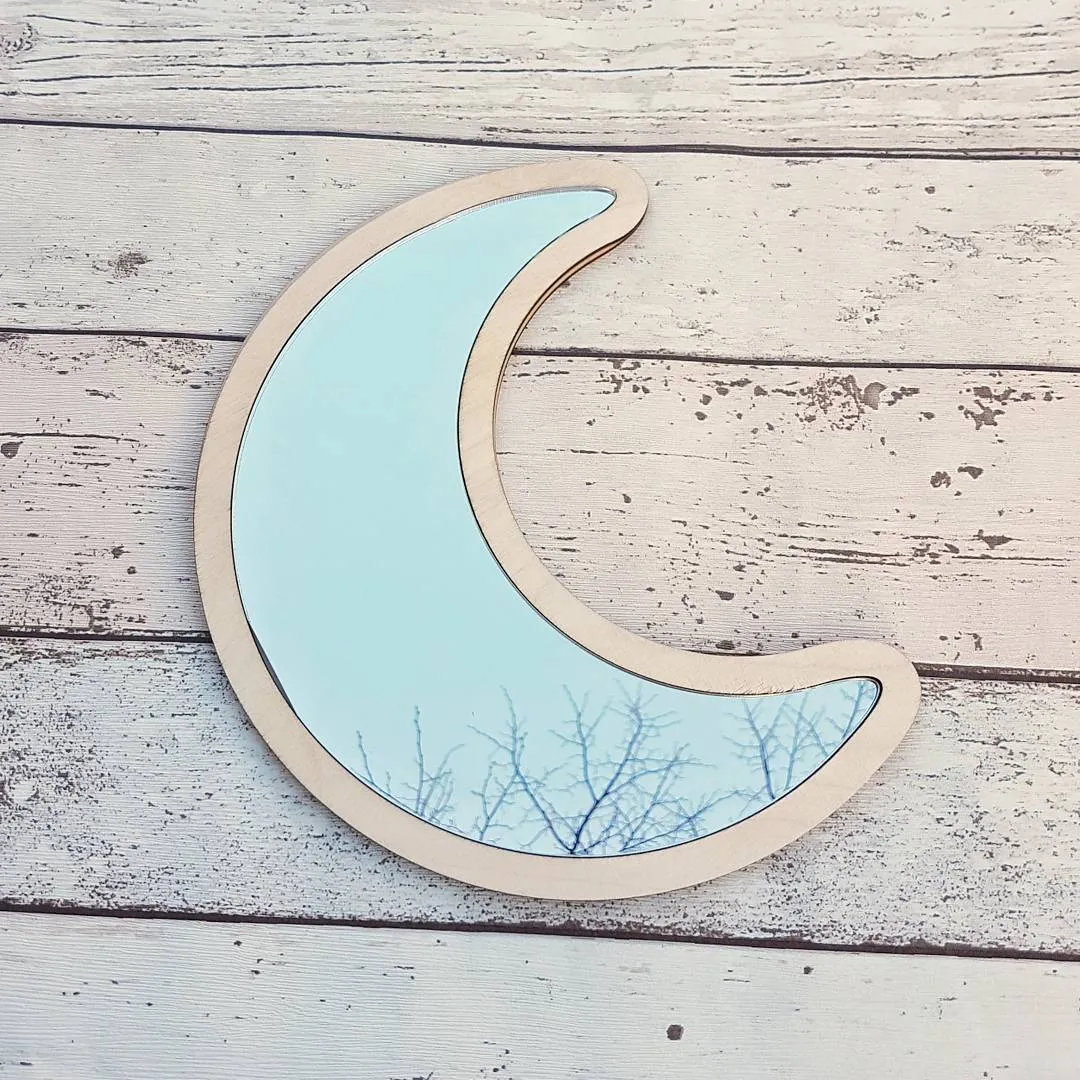 Plywood and Acrylic Mirror - Moon