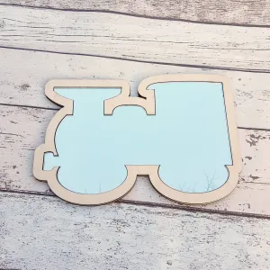Plywood and Acrylic Mirror - Train