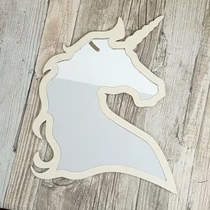 Plywood and Acrylic Mirror - Unicorn