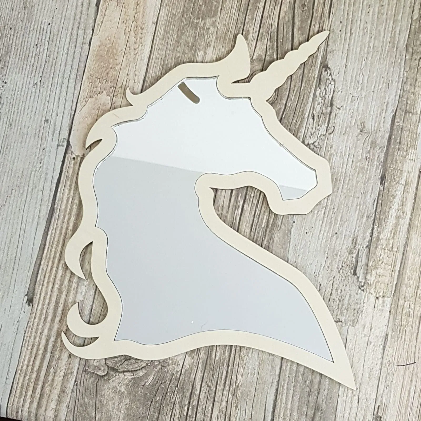 Plywood and Acrylic Mirror - Unicorn