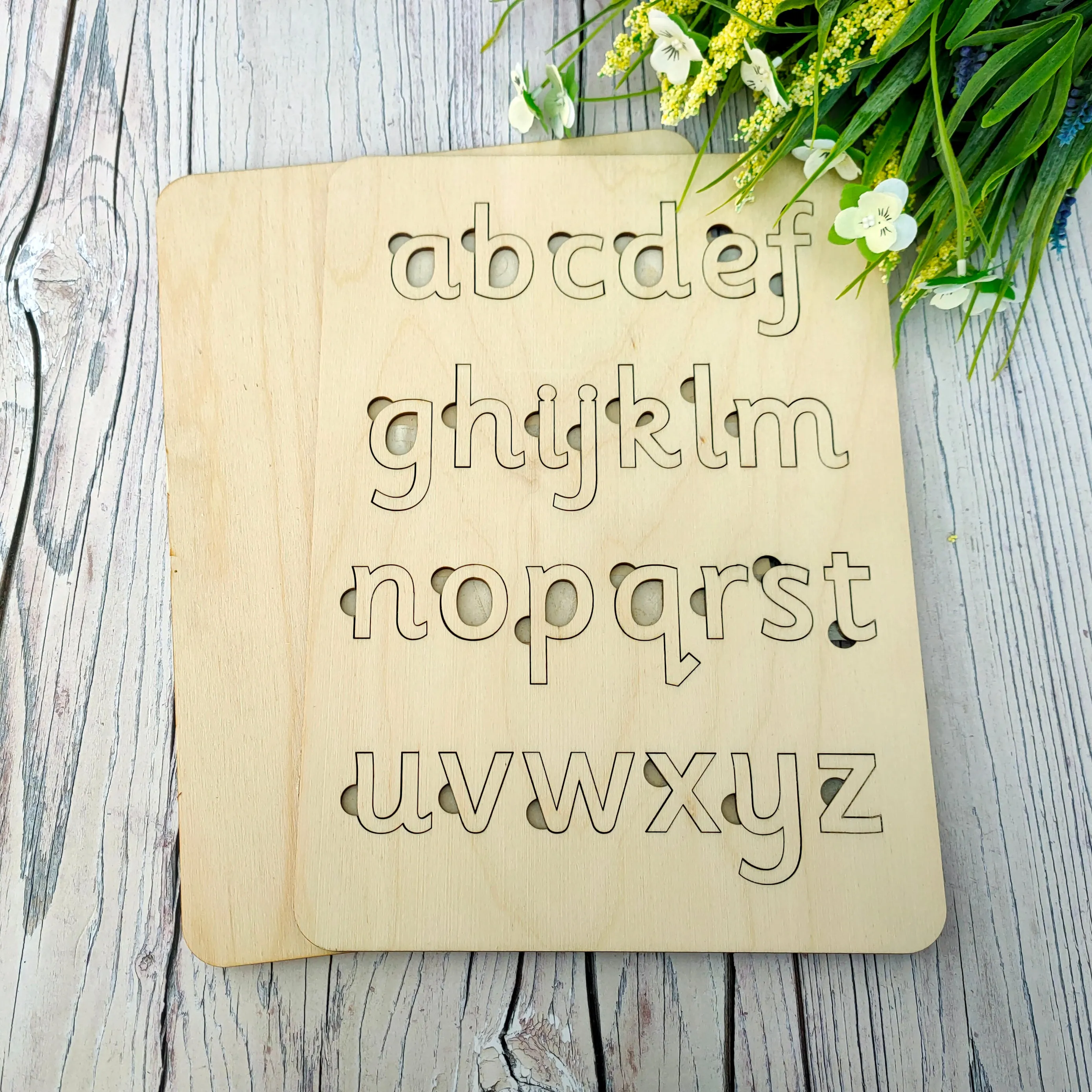 Plywood English Alphabet Puzzle - Lowercase