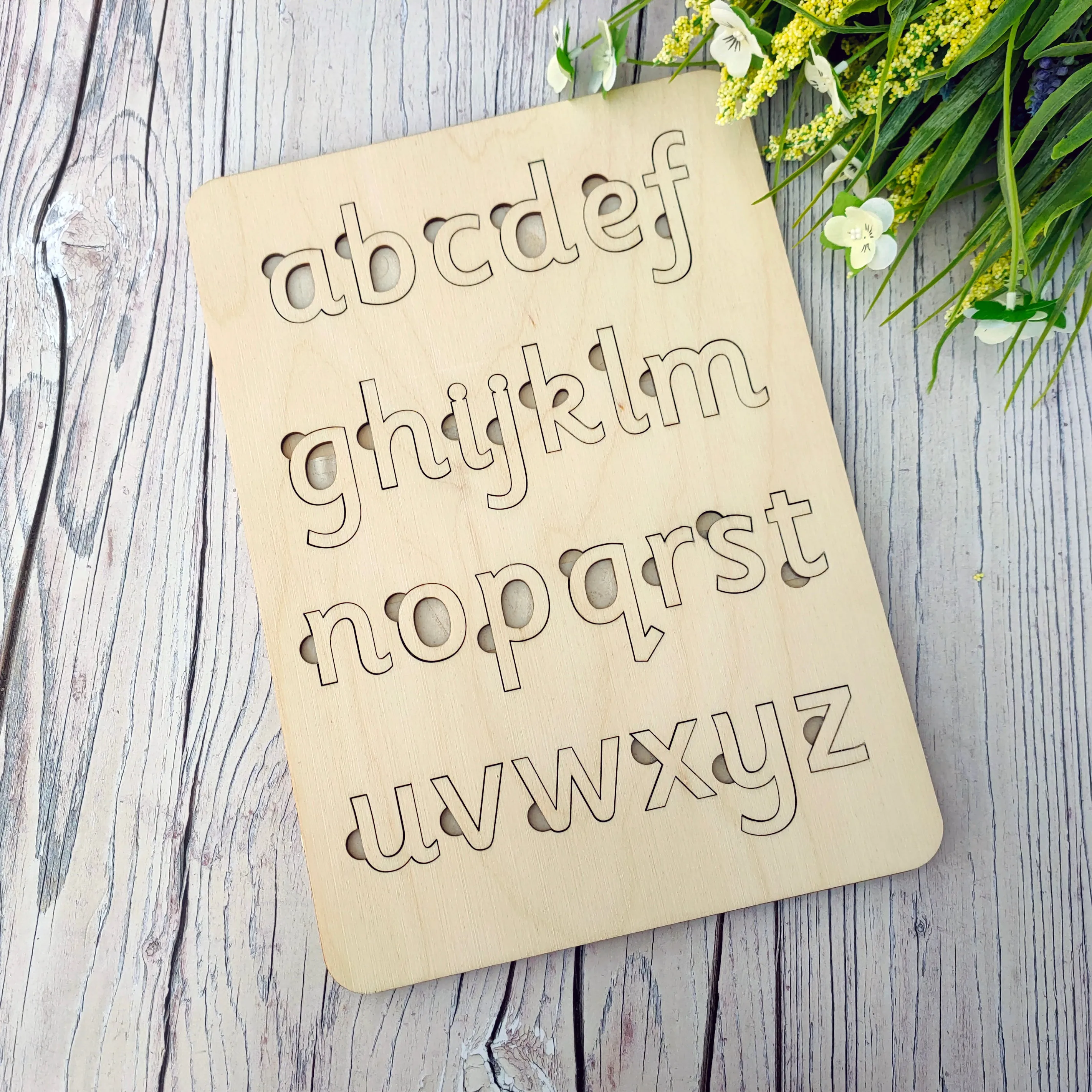 Plywood English Alphabet Puzzle - Lowercase