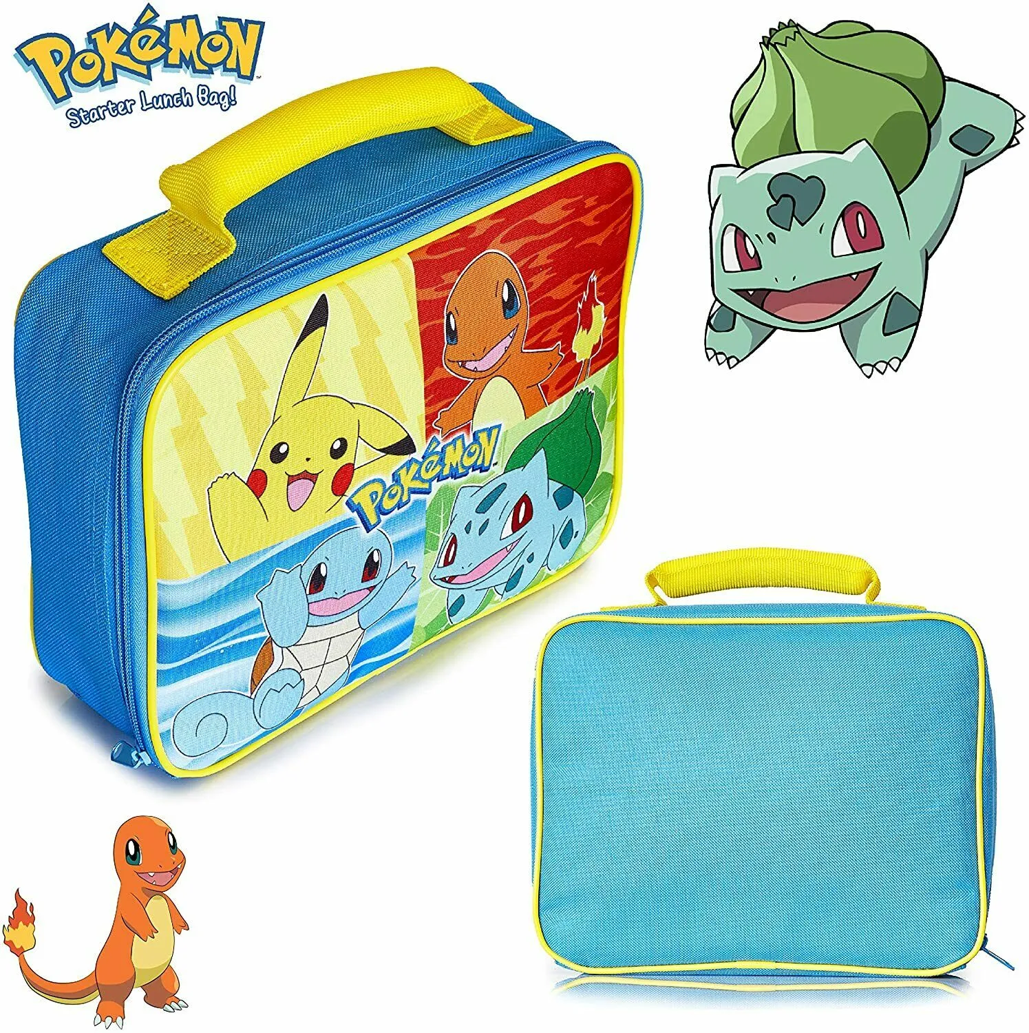 Pokemon Lunch Box Kids, Insulated Lunch Bag for School (Blue)