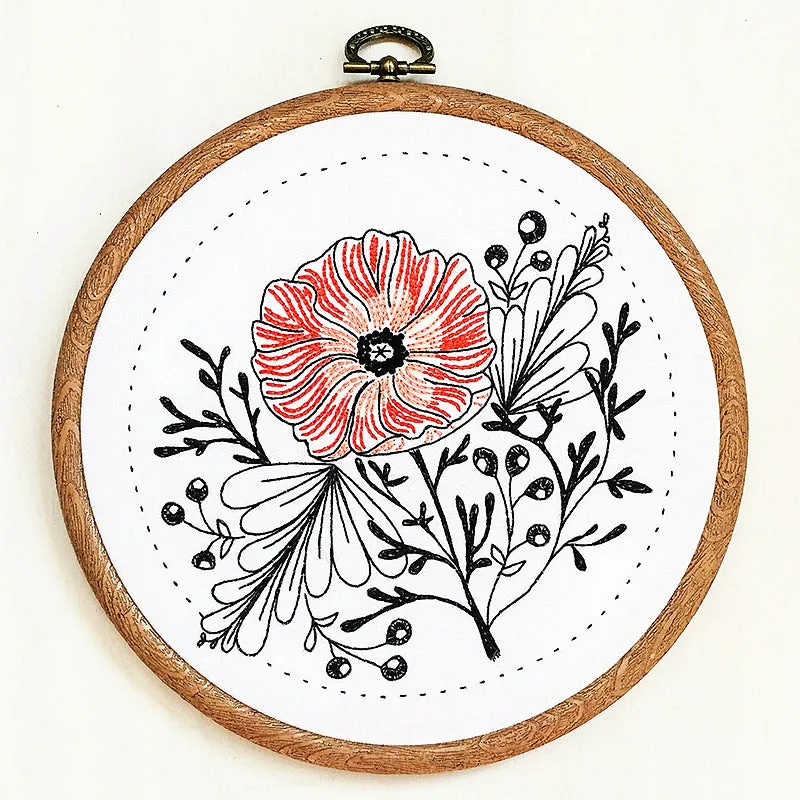 Poppy Power Embroidery Kit by Cozy Blue